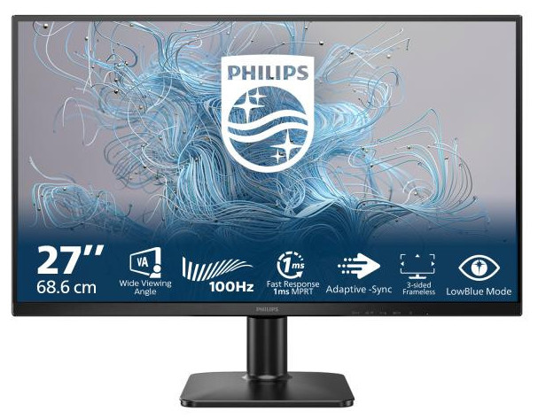 Monitor Consumer Philips 27E2N1100L/00, 27", 1920 x 1080 pixeli, Black, 3 ani Garantie