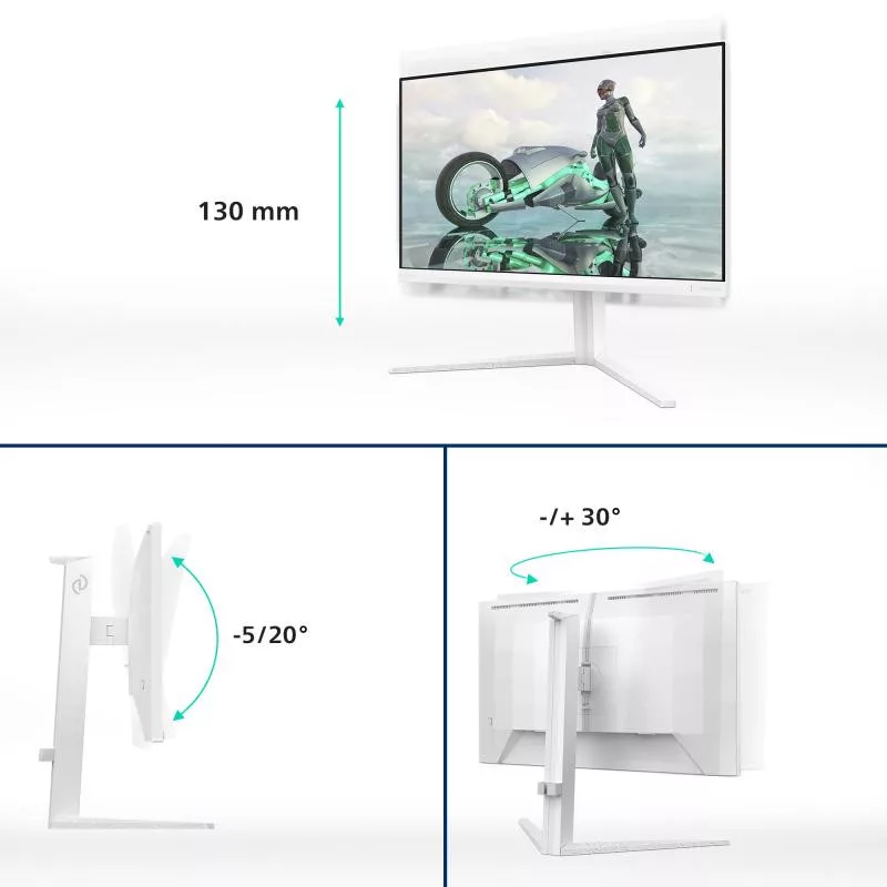 Monitor Consumer Philips 27M2N3201A/00, 27", 1920 x 1080 pixeli, White, 3 ani Garantie