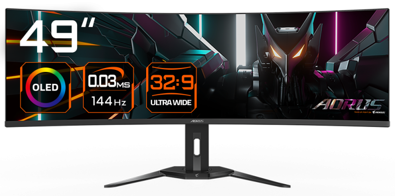 Monitor Consumer GIGABYTE CO49DQ, 49", 5120 x 1440 pixeli, Black, 3 ani Garantie