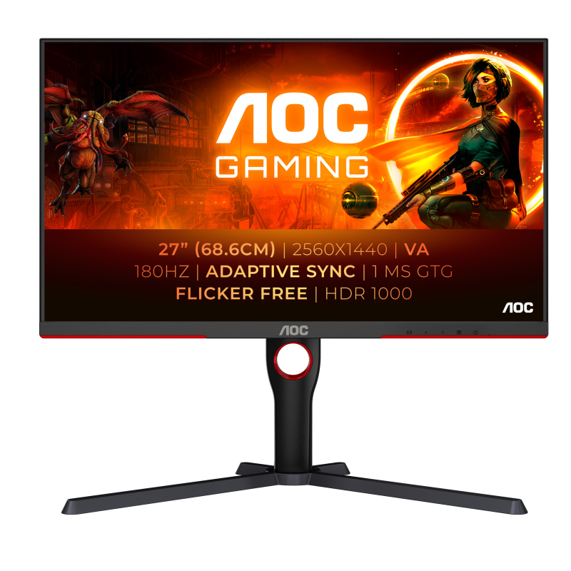 Monitor Gaming AOC Q27G3XMN/BK, 27", 2560 x 1440 pixeli, Black, 3 ani Garantie - imaginea 1