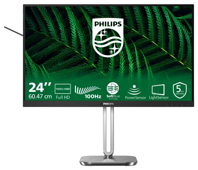 Monitor Consumer Philips 24B2G5200/00, 24", 1920 x 1080 pixeli, Anthracite, 3 ani Garantie
