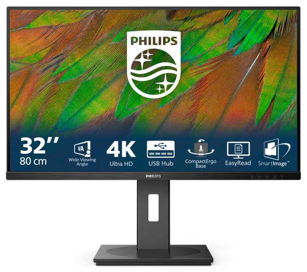 Monitor Consumer Philips 32B1N3800/00, 31.5", 3840 x 2160 pixeli, Black, 3 ani Garantie