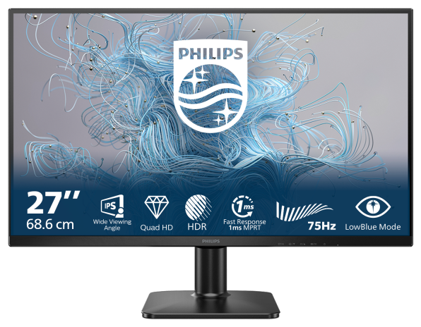 Monitor Consumer Philips 27E2N1500L/00, 27", 2560 x 1440 pixeli, Black, 3 ani Garantie