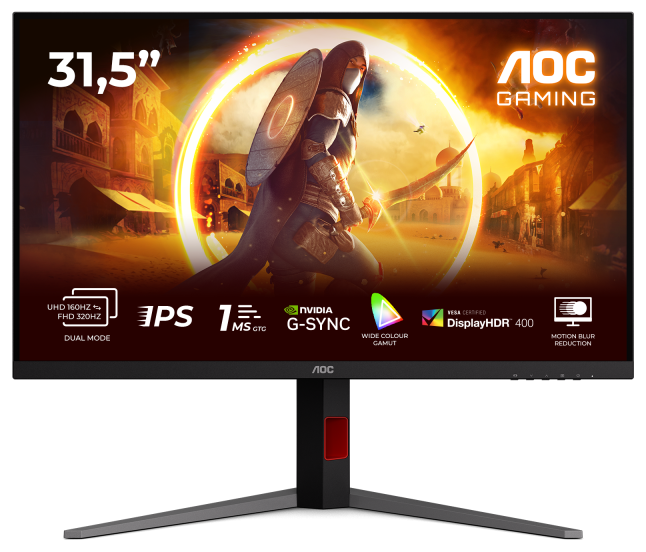 Monitor Gaming AOC U32G4U, 31.5", 3840 x 2160 pixeli, Black, Red, 3 ani Garantie