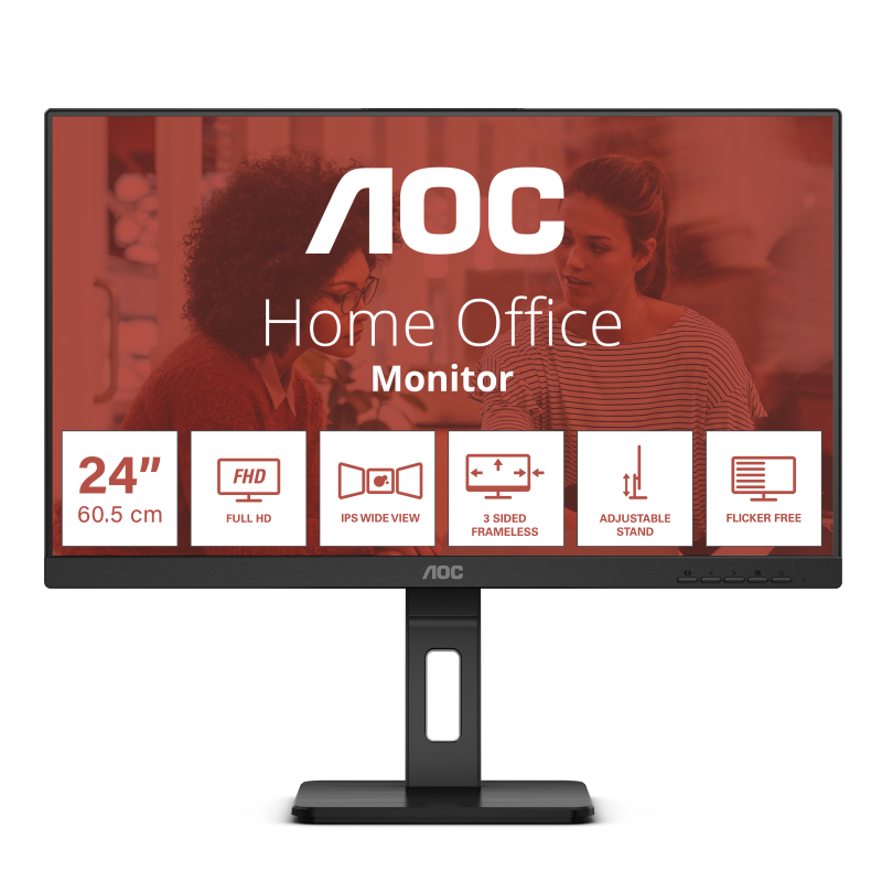 Monitor Consumer AOC 24E3QAF, 23.8", 1920x1080 pixeli, 3 ani Garantie - imaginea 1
