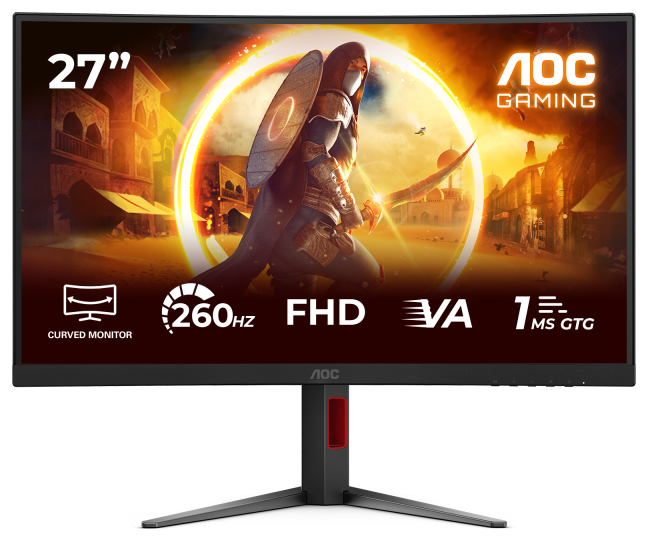 Monitor Gaming AOC C27G4Z2, 27", 1920 x 1080 pixeli, Black, Red, 3 ani Garantie
