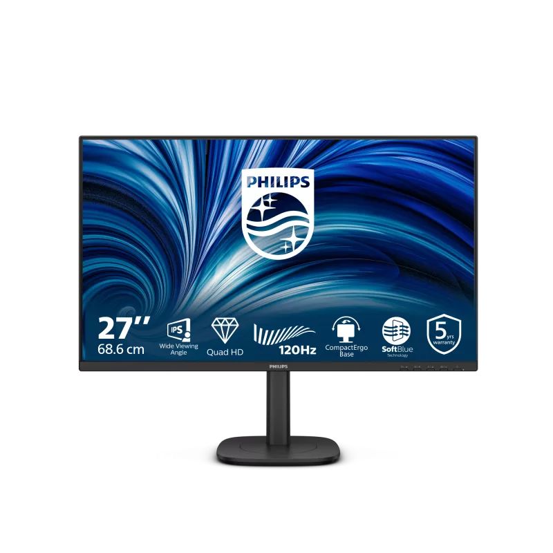 Monitor Consumer Philips 27B2N3500J/00, 27", 2560 x 1440 pixeli, Black, 5 ani Garantie