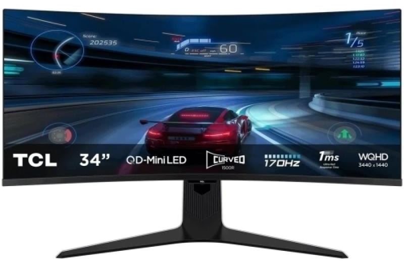 Monitor Consumer TCL 34R83Q, 34", 3440 x 1440 pixeli, Negru-Alb, 2 ani Garantie