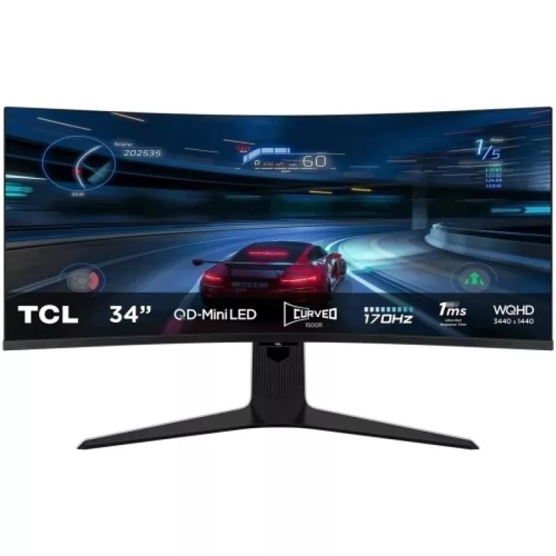 Monitor Consumer TCL 34R83Q, 34", 3440 x 1440 pixeli, Negru-Alb, 2 ani Garantie