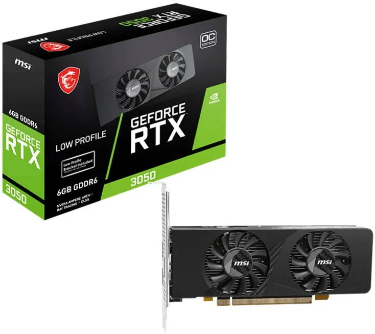 Placa Video MSI nVidia GeForce RTX 3050 OC Low Profile, 6 GB GDDR6, 96 bit, PCIe 4.0 x16, 2 x HDMI, 1 x DisplayPort - imaginea 1