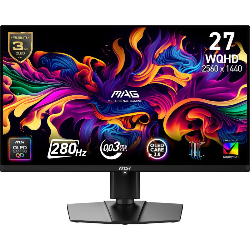 Monitor Gaming MSI MAG 271QP QD-OLED X28, 26.5", 2560 x 1440 pixeli, Black - imaginea 1