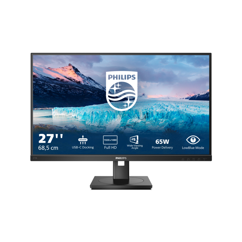 Monitor Consumer Philips 273S1/00, 27", 1920 x 1080 pixeli, Black, 2 ani Garantie - imaginea 1