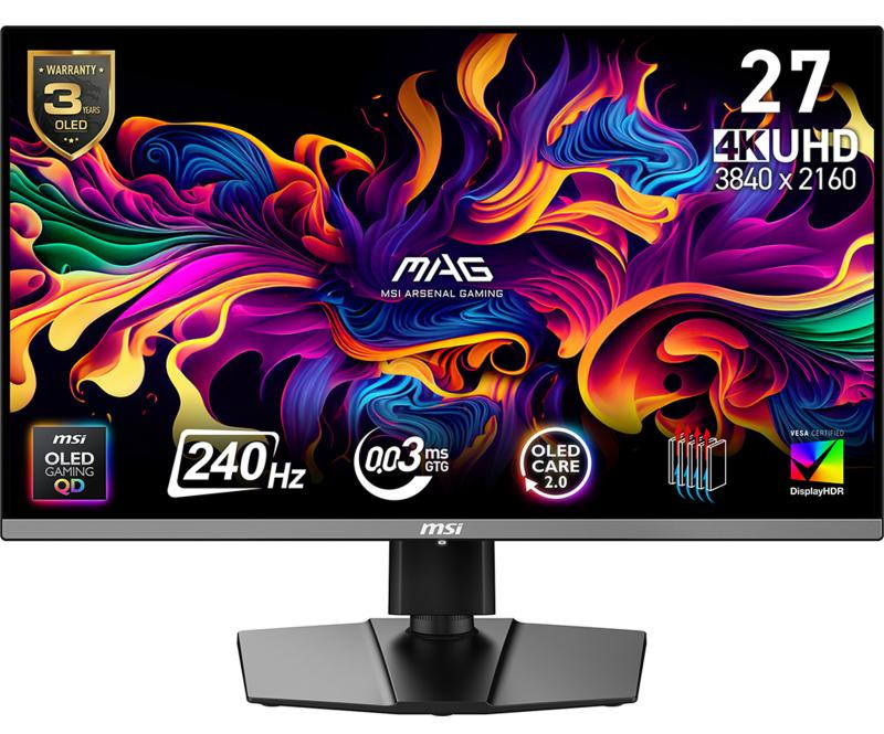 Monitor Consumer MSI MAG 272UP QD-OLED X24, 26.5", 3840 x 2160 pixeli, Black, 2 ani Garantie