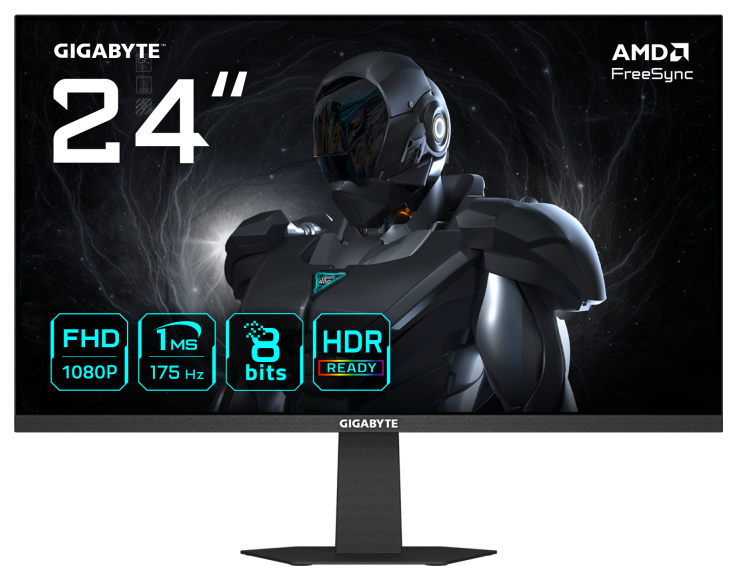 Monitor Consumer GIGABYTE GS24F14A, 23.8", 1920 x 1080 pixeli, Black