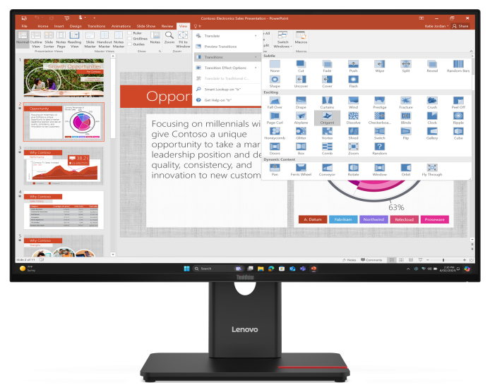 Monitor Commercial Lenovo ThinkVision T27-40, 27", 1920 x 1080 pixeli, Black, 3 ani Garantie