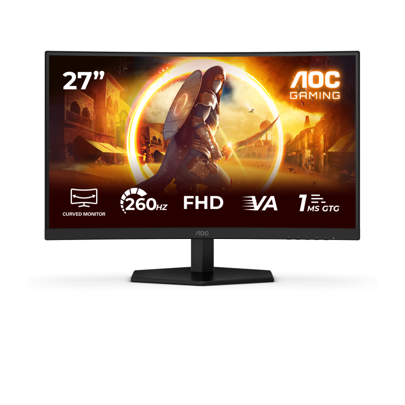 Monitor Gaming AOC C27G42ZE, 27", 1920 x 1080 pixeli, Black, Red, 3 ani Garantie - imaginea 1