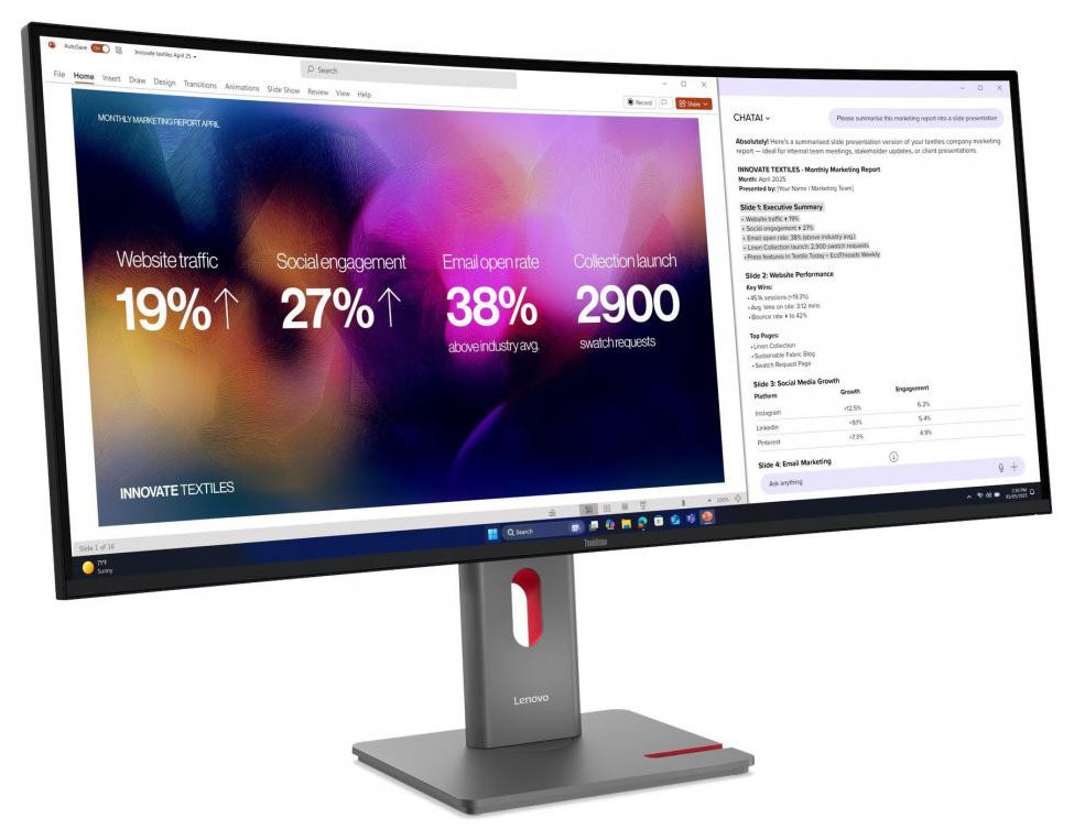 Monitor Commercial Lenovo ThinkVision P40WD-40, 39.7", 5120 x 2160 pixeli, Black, 3 ani Garantie