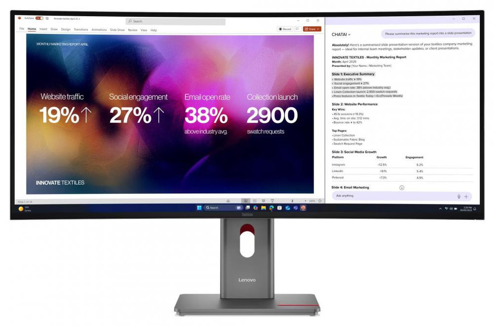 Monitor Commercial Lenovo ThinkVision P40WD-40, 39.7", 5120 x 2160 pixeli, Black, 3 ani Garantie - imaginea 3