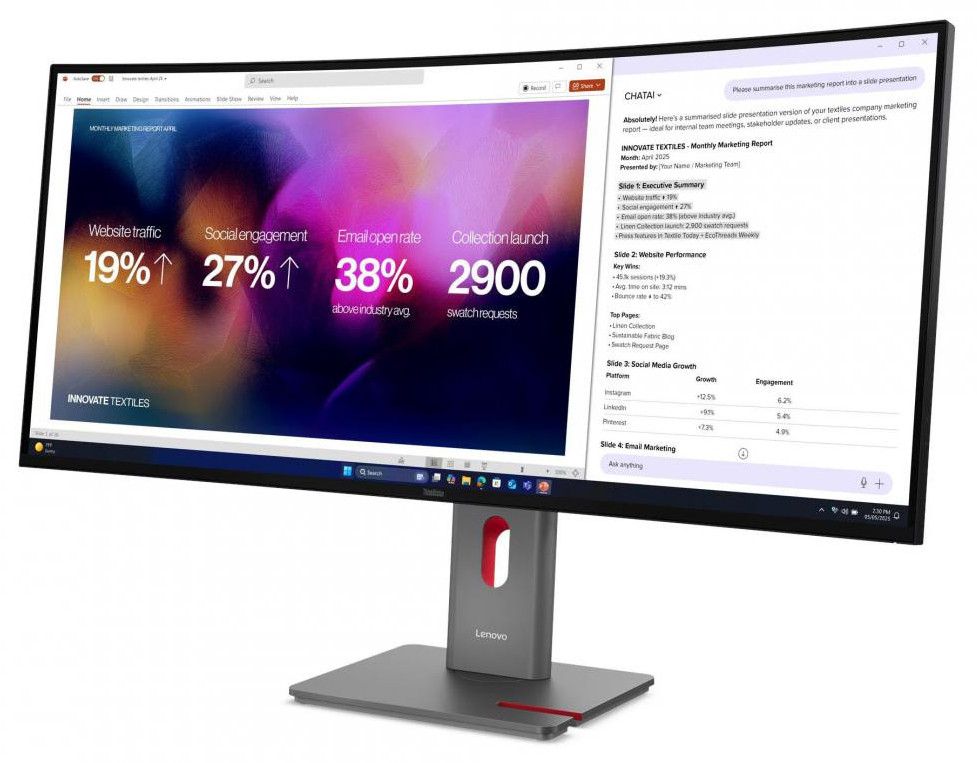 Monitor Commercial Lenovo ThinkVision P40WD-40, 39.7", 5120 x 2160 pixeli, Black, 3 ani Garantie - imaginea 2