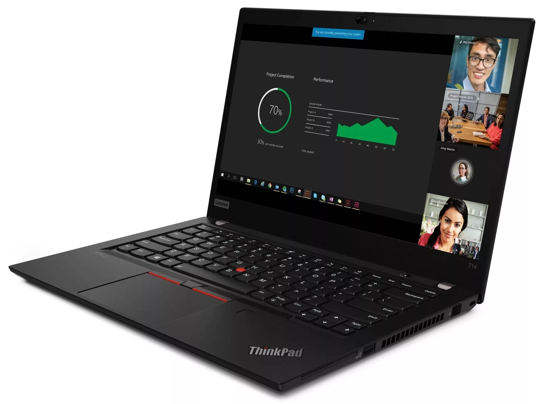 Laptop Lenovo ThinkPad T14 Gen 2i, Intel Core i7 1185G7 3.0 GHz up to 4.8 GHz, Intel Iris Xe Graphics, Tastatura QWERTY US Backlit, Wi-Fi, Bluetooth, WebCam, Display 14" 1920 by 1080, 32 GB DDR4, 1 TB SSD M.2 NVMe NOU, Windows 11 Pro, 3 Ani Garantie - imaginea 1